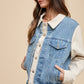 Annie Wear Collared Neck Double Placket Denim Jacket