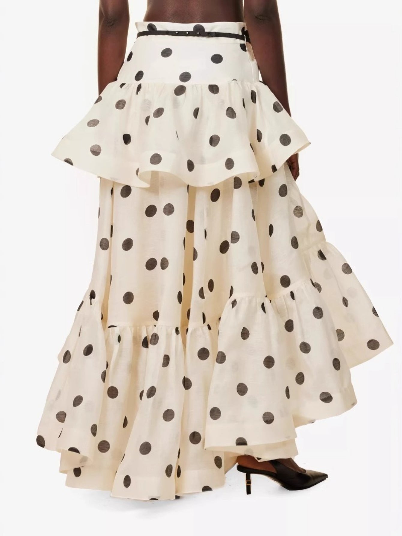 D9777 European And American Women'S Clothing, Casual And Fashionable Ruffle Leaf Edge Cake Skirt (Belt Not Included)