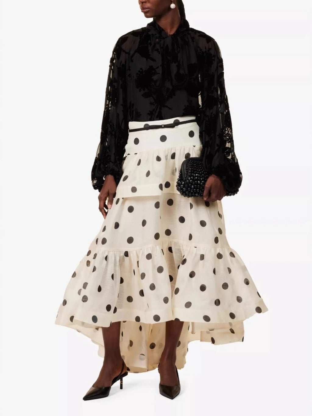 D9777 European And American Women'S Clothing, Casual And Fashionable Ruffle Leaf Edge Cake Skirt (Belt Not Included)
