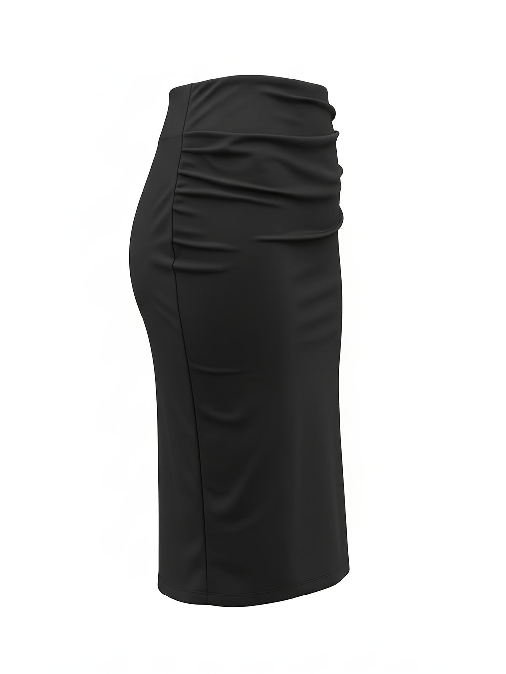 An Elegant Pleated Pencil Skirt Adorned with Golden Floral Decorations, Featuring a High Waist And a Mid-Length Design. This Sophisticated Black Skirt Showcases Eye-Catching Golden Floral Details And a Fitted Silhouette That Beautifully Highlights T