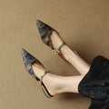 Women'S Outfit with Cheongsam! New Chinese Style National Print Pointed Toe Rhinestone Strap Flat Shoes for Summer Women, Women Shoes