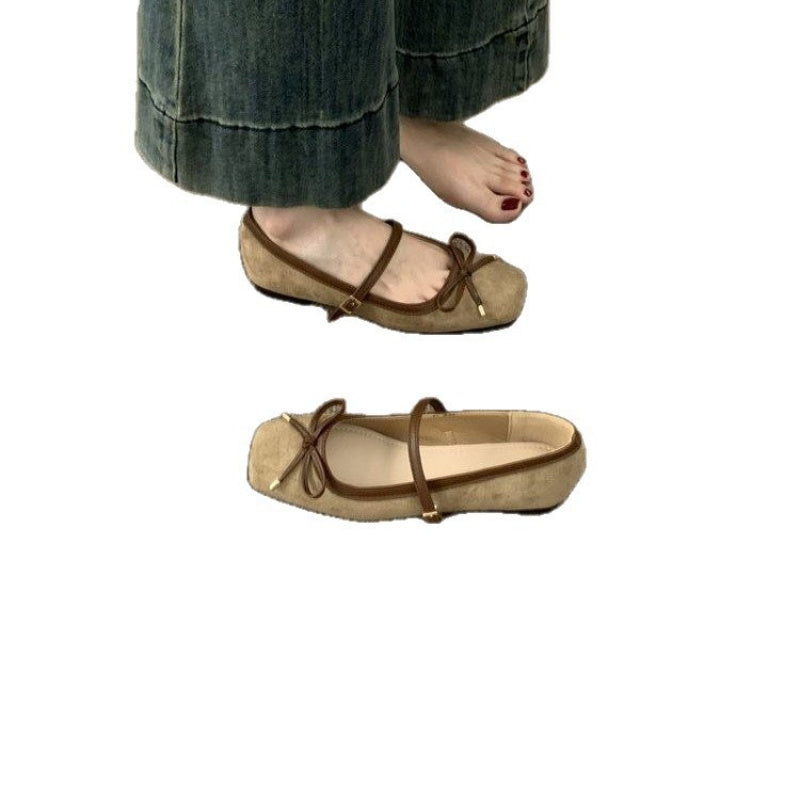 Retro Gentle Bow Ballet Flats, 2026 New Spring Model, French-Style Commuter Shoes for Women to Match with Skirts, Women Shoes