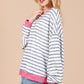 Ces Femme Striped Round Neck Drop Shoulder Sweatshirt