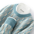 100% Pure Cashmere Men's New Autumn-winter Style Round-neck Color-matched Thick and Loose Casual Sheepskin Knitted Base Layer Sweater