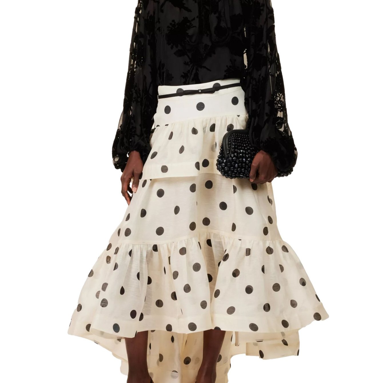 D9777 European And American Women'S Clothing, Casual And Fashionable Ruffle Leaf Edge Cake Skirt (Belt Not Included)