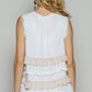 POL Ruffled Open Front Sleeveless Cardigan