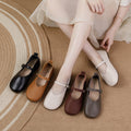 2026 New Style Women's Genuine Cowhide Cover Casual Shoes, Vintage Mary Jane Cover Shoes, Suitable for Matching with Skirts, One-Strap Flat Shoes for Women, Women Shoes