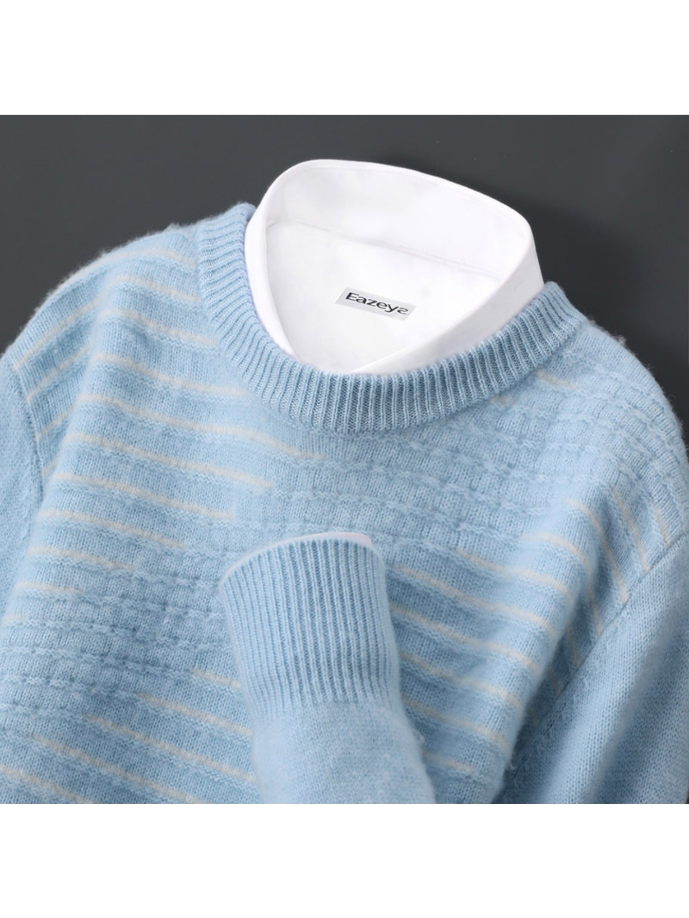 100% Australian Cashmere sweater, loose round-neck, thick, multi-color, knitted Cashmere sweater for casual wear, suitable for business attire, Men's clothing