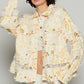 POL Raw Hem Lace Patch Flounce Sleeve Jacket