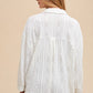 Annie Wear Openwork Button Down Drop Shoulder Shirt