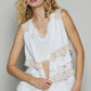 POL Ruffled Open Front Sleeveless Cardigan