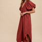 Annie Wear Smocked Puff Sleeve Midi Dress